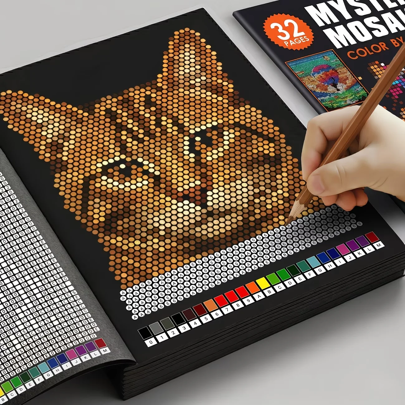 Mysterious Mosaic Coloring Book By Numbers - 32 Pages of Pixel Art Coloring for Adults, Scenery Stress Relief Activity Book