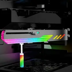 Computer Graphics Card Holder 5V 3pin ARGB Graphics Card Supporter Adjustable Height Aluminum Alloy With LED Lights Card Holder