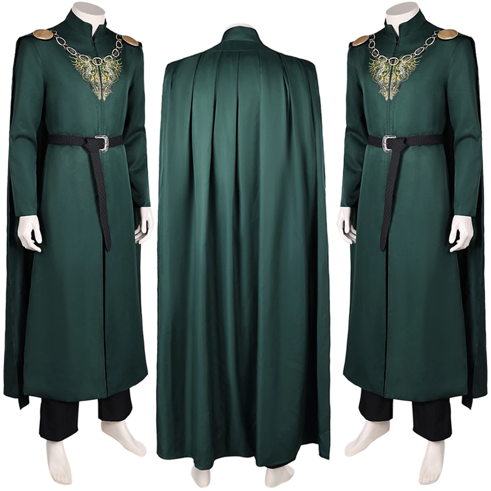 TV Drachen 2 Cosplay Haus Kostüm Verkleidung mittelalter lichen Prinzen Aegon Cosplay Fantasie grünen Umhang Kleidung erwachsene Männer Fantasia Outfits