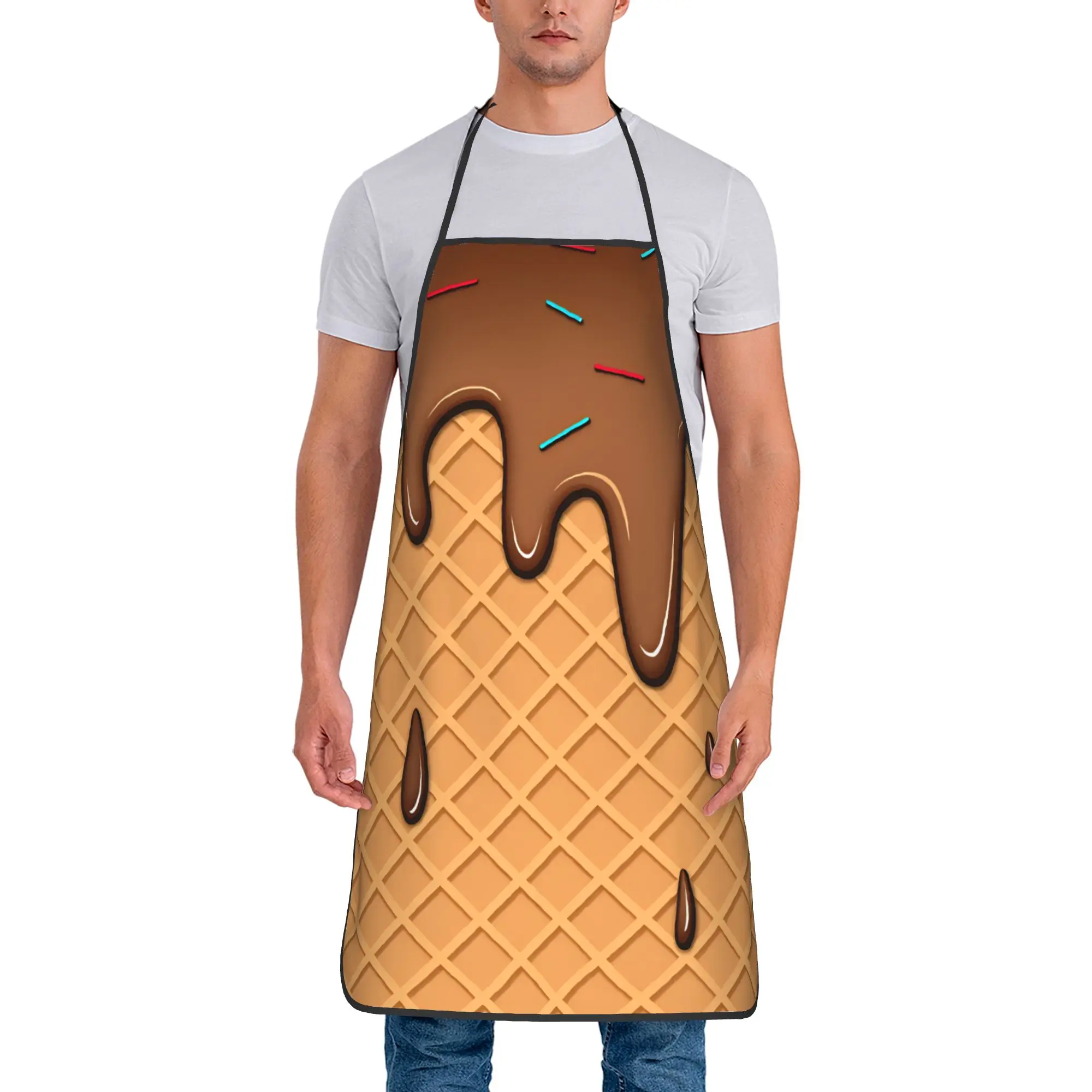 Ice Cream  Apron  Cute Household Kitchen Accessories Work Barber Aprons without Pocket
