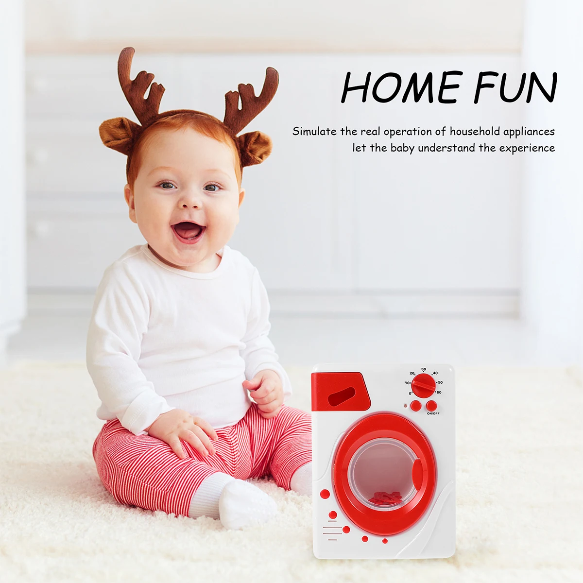 Play House Washing Machine Kids Childrens for Pretend Children's Simulation Electric Toys Kitchen Appliances