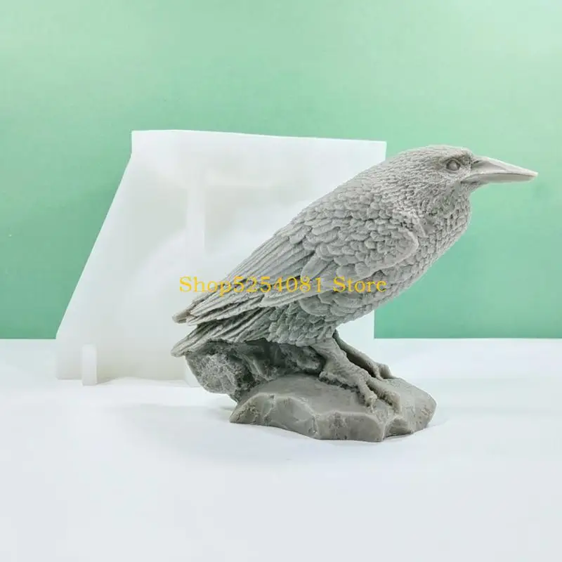 AXYC Silicone Molds 3D Crow Mould Halloween Castings Molds Table Decorations