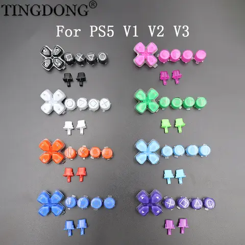 PS5 컨트롤러 교체용 D패드 및 ABXY 젤리 버튼 트리거 키 수리 부품 (PS5 V1 V2 V3 옵션)
