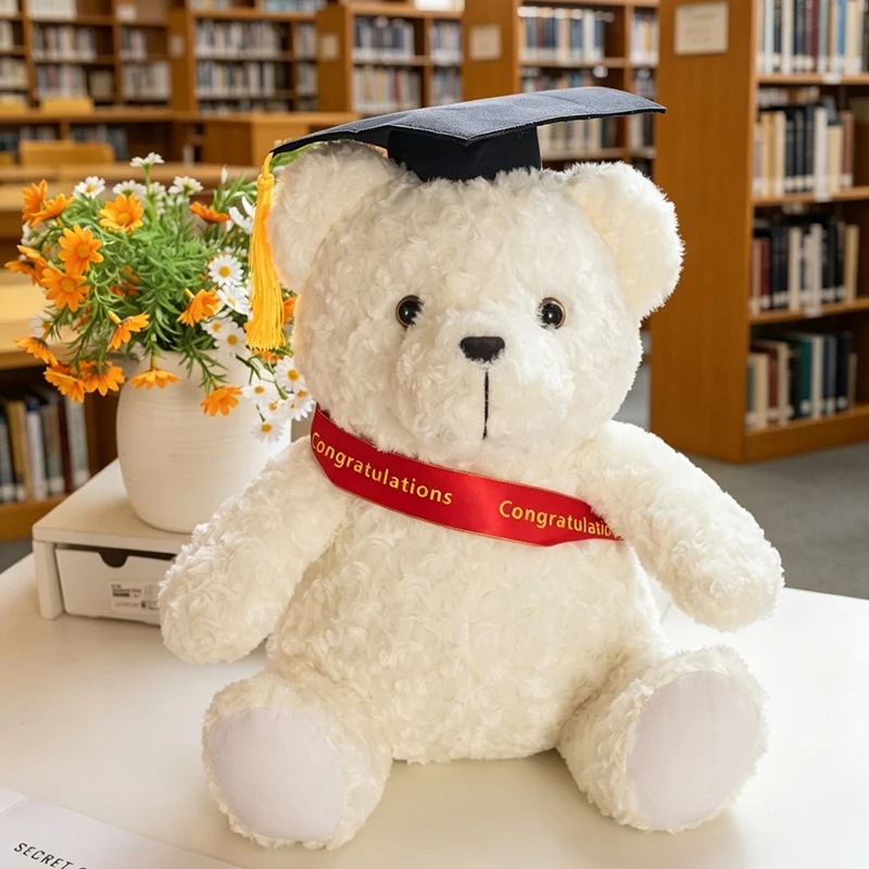 

1 шт. Милый плюшевый мишка-доктор для выпускников, мягкая игрушка 20 см/30 см, кавайные игрушки, забавный подарок на выпускной, декор для дома