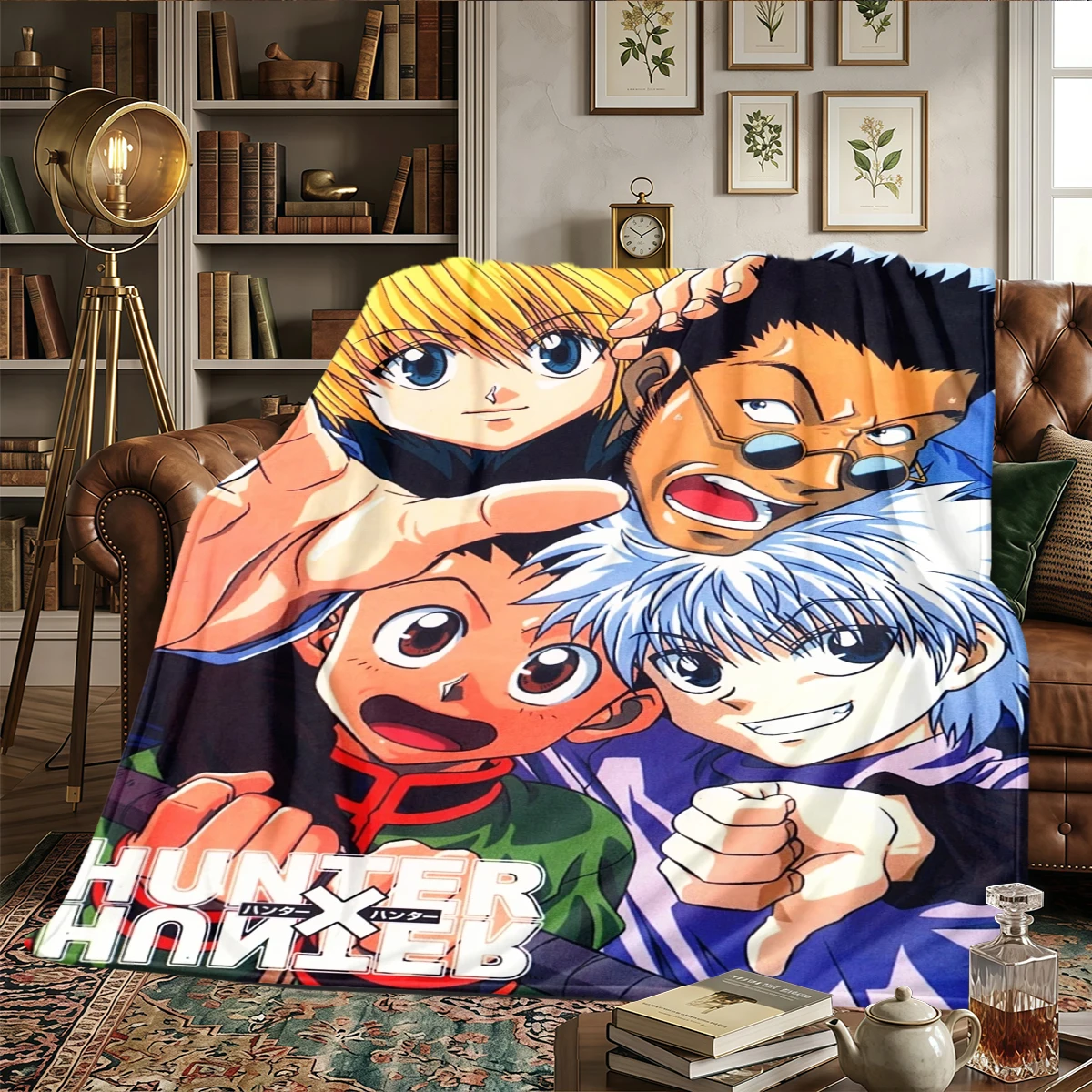 Hunter x Hunter Flanelldecke, warm, bequem, bedruckt, ideal für Schlafzimmer, Sofas, Betten, Stühle, Picknicks, Reisen – HE27