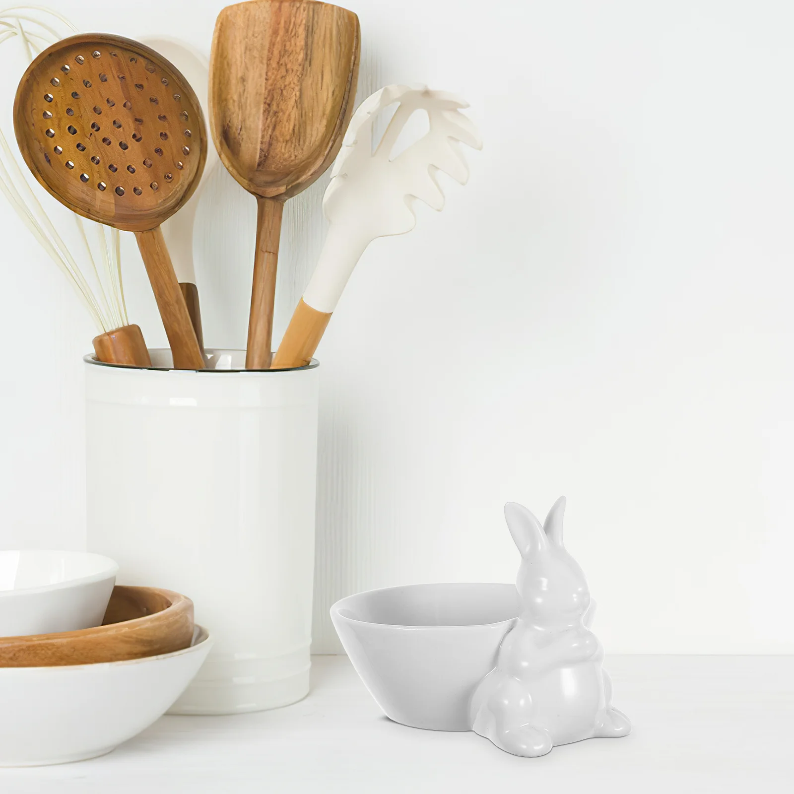 

Ceramic Rabbit Bowl Adorable Design Pudding Dessert Fruit Salad Versatile Kitchen Tableware Sturdy Safe Microwave Refrigerator