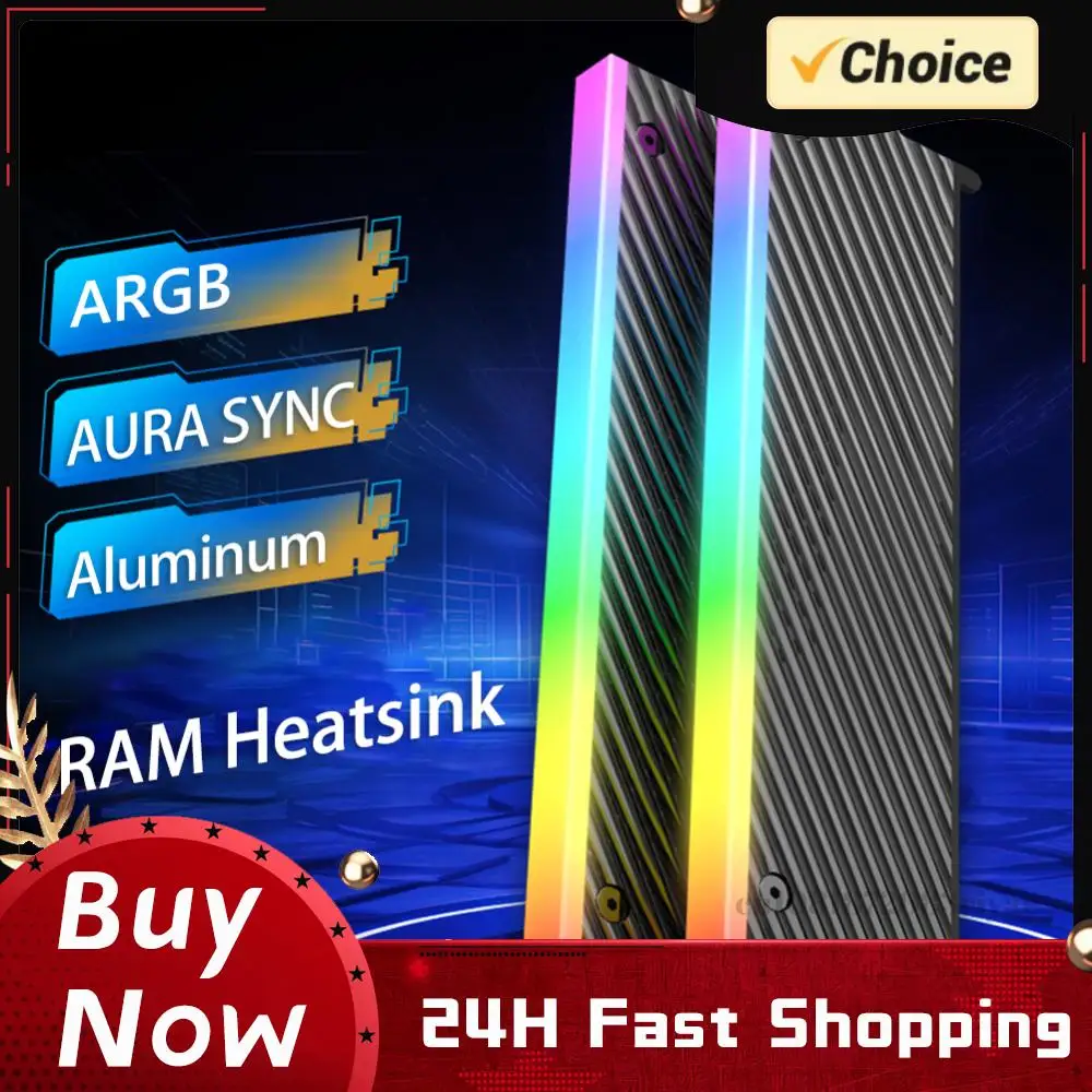 

Кулер-радиатор для оперативной памяти DDR 5В 3PIN ARGB с термопрокладкой для DDR2 DDR3 DDR4 DDR5 для настольных компьютеров