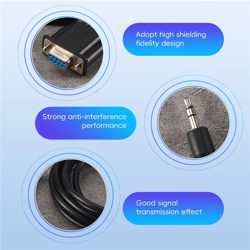 A75Q-DB9 9 Pin VGA Female Cable ,DB 9 Female To TRS 3.5Mm (1/8In) TRS Stereo Male Serial Data Cable-6 Feet