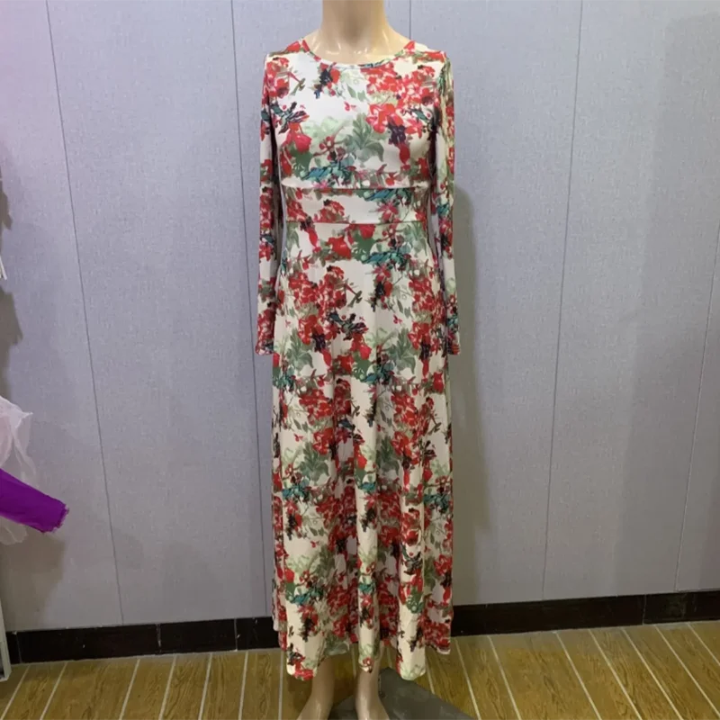 

Men's Ice Silk Long Dress Sissy Floral Print Party Dresses Elegant Maxi Bodycon Cross-dressing Silky Touch Plus Size Nightdress