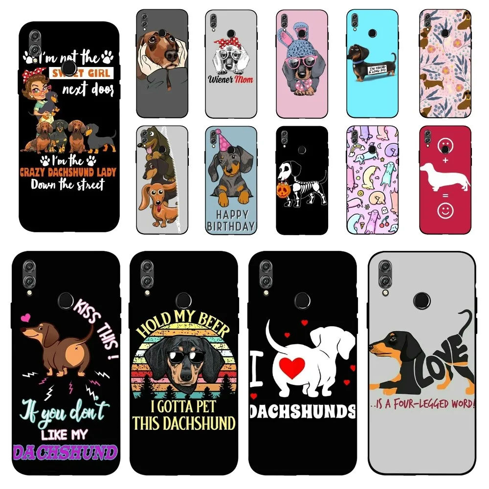 Kawaii I Love Dachshunds Letter Phone Case For Huawei Honor 10 lite 9 20 7A pro 9X pro 30 pro 50 pro 60 pro 70 pro plus