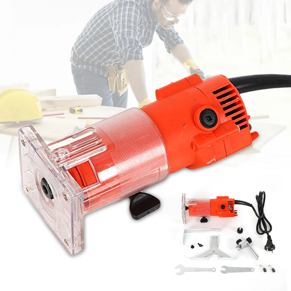 300W Elektrische Trim Router 1/4 "Collet Handheld Trimmer 30000 Rpm Voor Houtbewerking