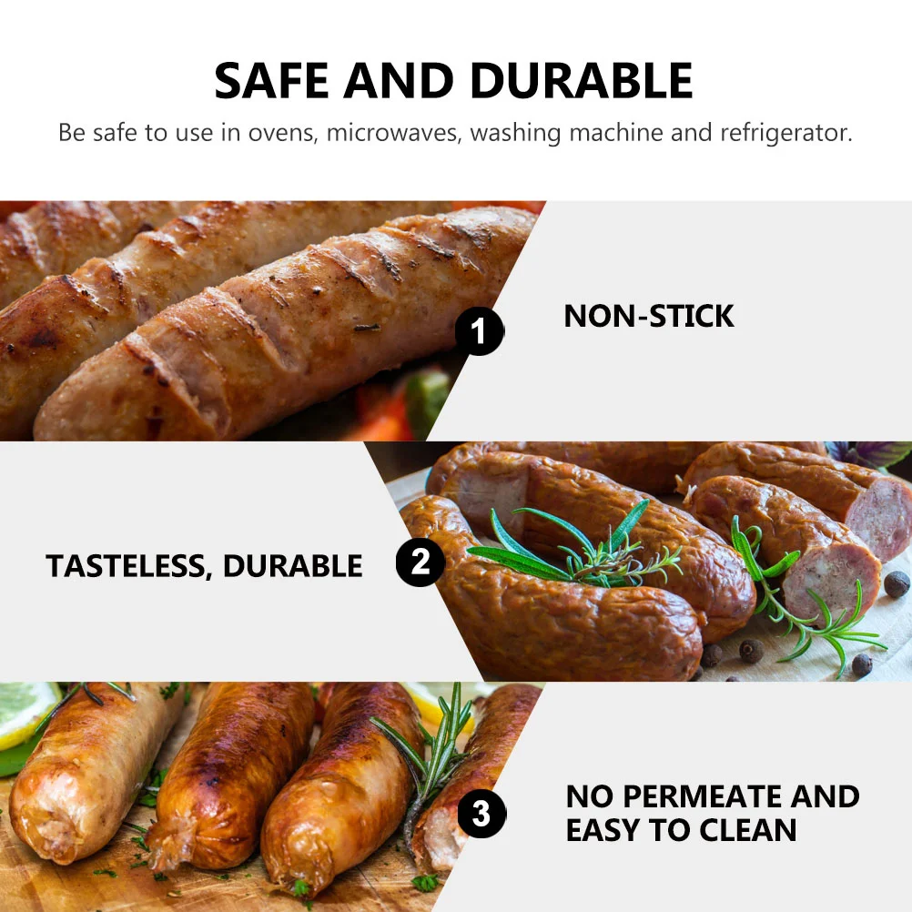 

1Set Silicone Sausage Mold DIY Hot Dog Ham Making Tool Food Grade Nonstick Oven Microwave Safe DIY Sausage Mold