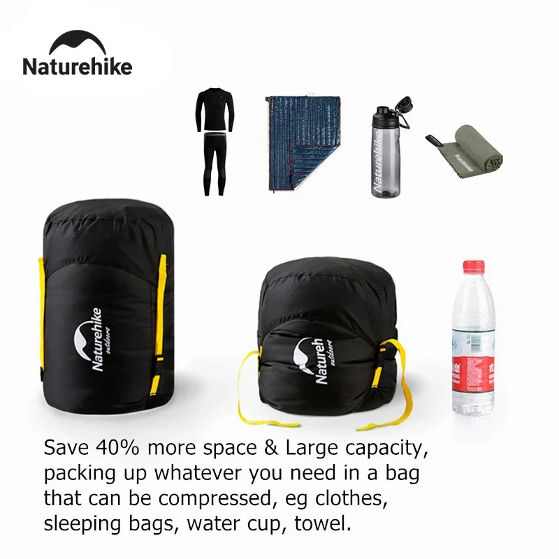 Naturehike Camping Sleeping Bag Ultralight Folding Waterproof Compression Bags 4 Season Outdoor Hiking Compression Stuff Sack