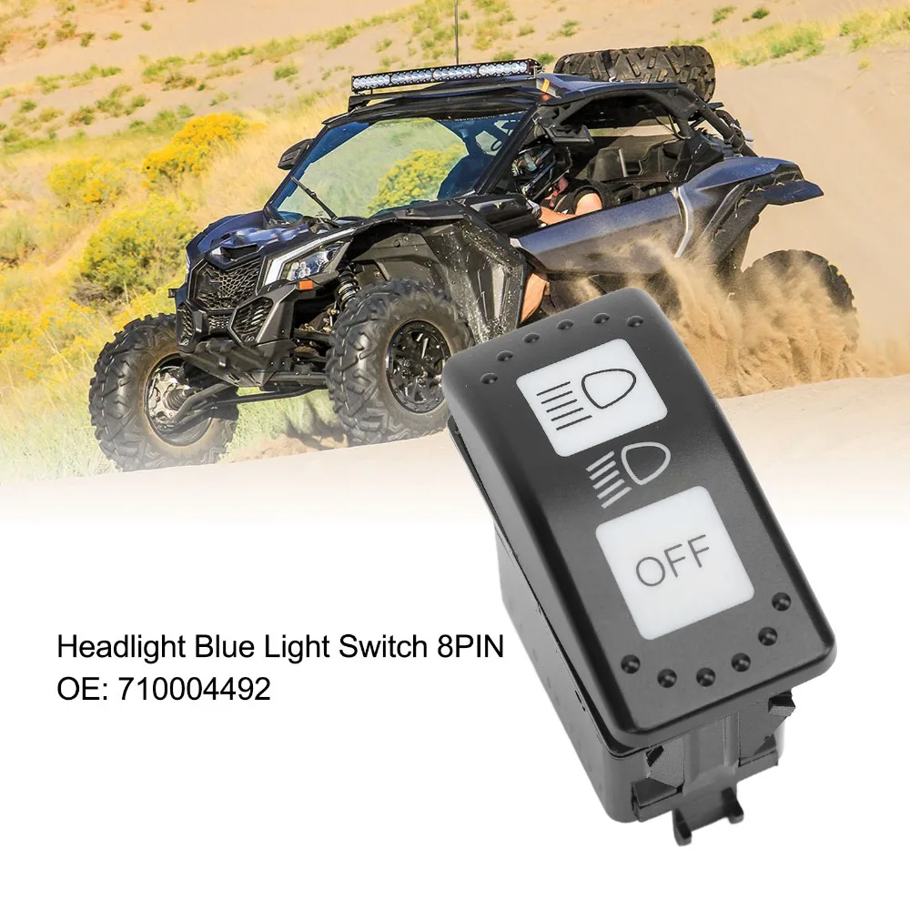 Durable 8PIN Headlight Switch Hard Plastic Blue Light Switch Fast Response Switch For Defender HD