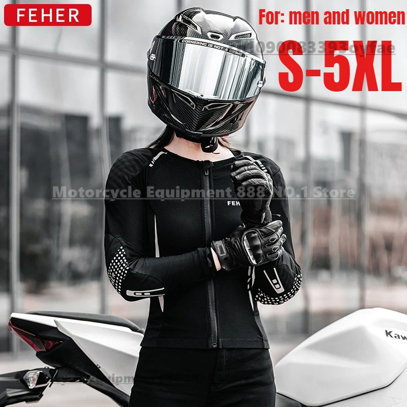 

FEHER Motorcycle Riding Clothes Summer Motorcycle Soft Armor Clothes Motocross Ventilation Breathable Armor Clothes Top Safety
