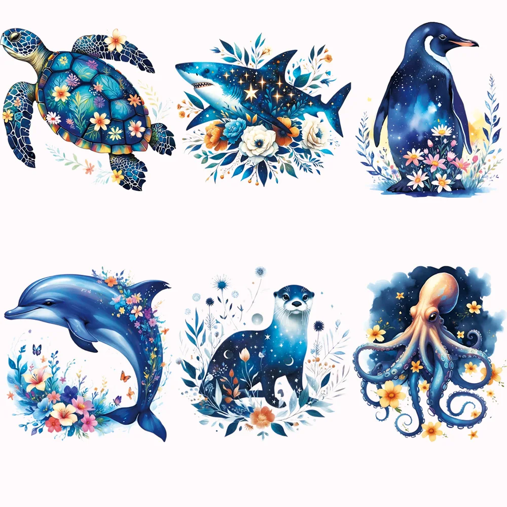 6-pecas-de-adesivos-termocolantes-de-animais-marinhos-em-aquarela-tartaruga-tubarao-pinguim-golfinho-lontra-polvo-para-aplicar-em-roupas