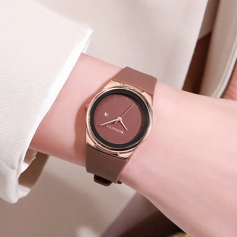 Silicone Strap Quartz Watch Student Watches New Calendar Wristwatch Minimalist Fashion Women Luxury Reloj Mujer Dropshipping