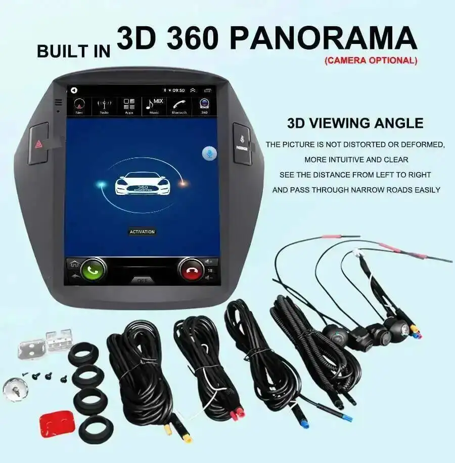 Navegação gps 10.4 polegadas dsp android 15 unidade principal do reprodutor de vídeo multimídia do carro para hyundai tucson ix35 2009-2015 tela vertical