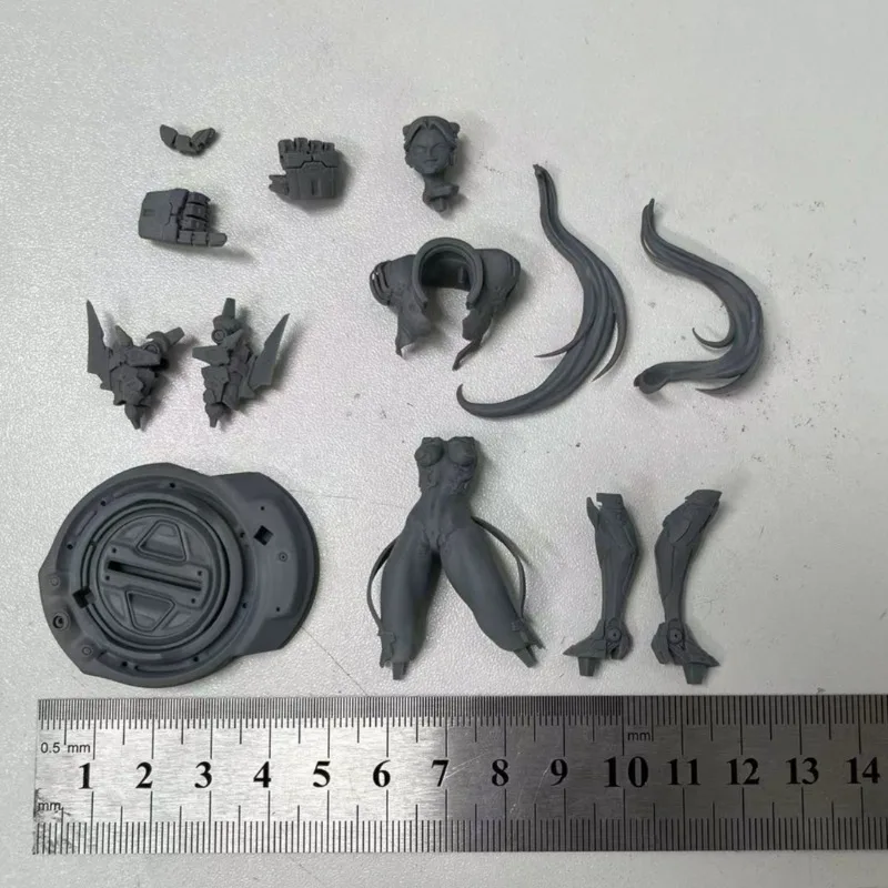 1/24 1/12 Resin Figure Assembled Model Kit Steampunk Lolita Girl Warrior Miniature Garage Kit Unassembled Unpaint 3D printing