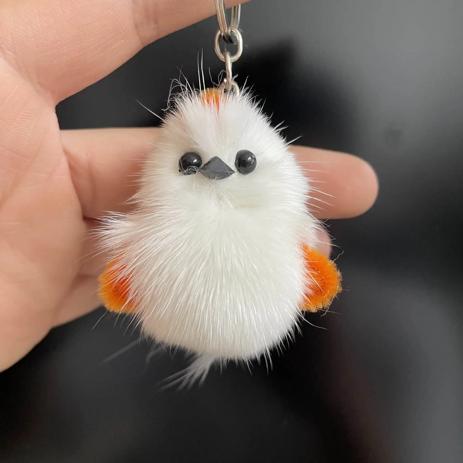 

Игрушка в виде птиц, натуральный мех норки, натуральный мех, брелок с сердилыми птицами, кулон, милый мини-брелок ручной работы, украшения, аксессуары для мобильных автомобилей