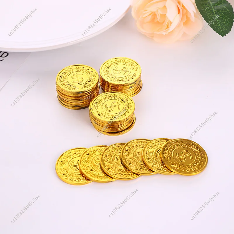 30/50 個海賊金貨銀貨銅貨プラスチックコインおもちゃホームキッド好意ゲーム宝物用品ゲームアクセサリー小道具