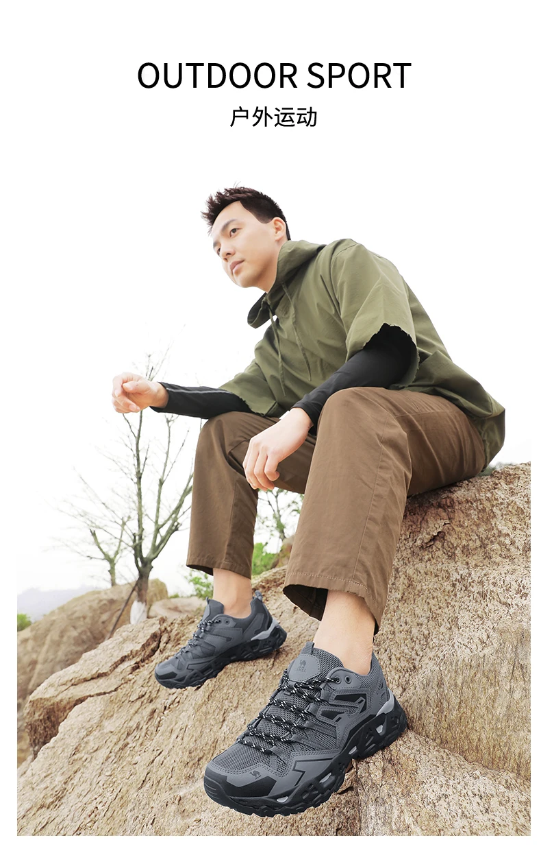 Herren Damen Wanderschuhe Outdoor-Sneaker Jogging Atmungsaktive Rutschfeste Sportschuhe Camping Training Trekking Klettern Trail-Schuhe – Detail 6