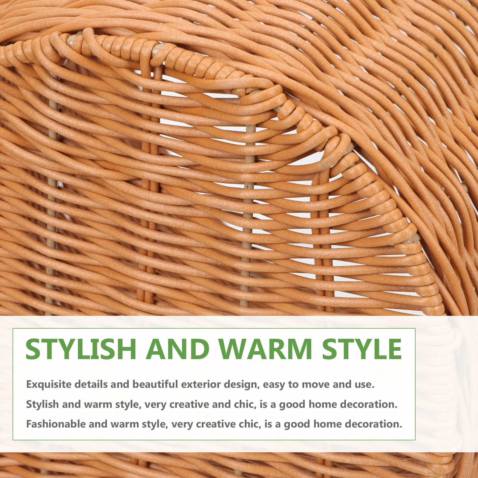 

Rattan Woven Trash Basket Kitchen Bathroom Living Room Storage Organizer Vegetable Fruit Sundries Basket Home Decoration