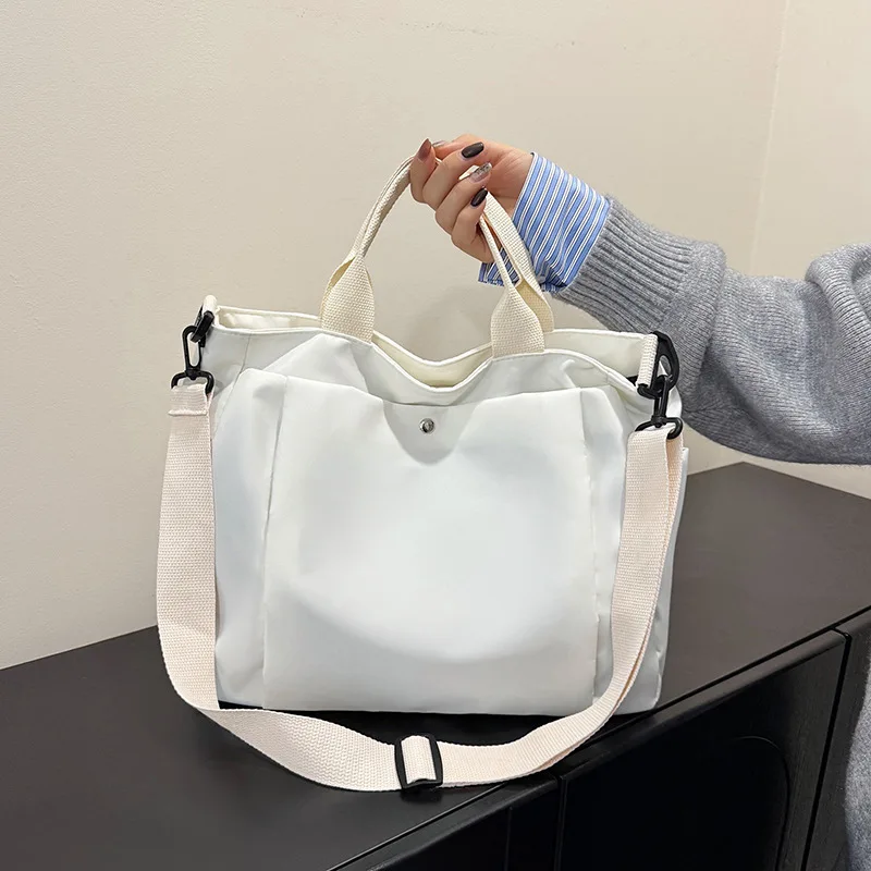 Custom Logo Tote Bag 2-in-1 Handbag & Crossbody Bags Large Capacity Nylon Shoulder Bags Casual Work & Travel Bag for Women Men
