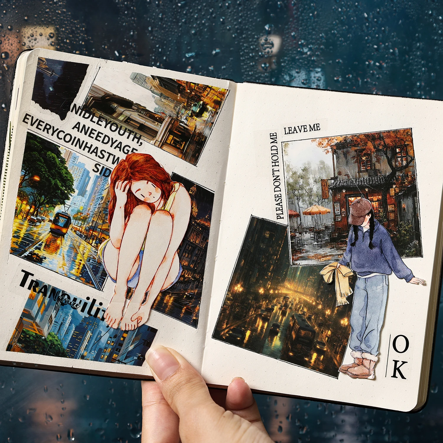 حزمة ملصقات المناظر الطبيعية 8 قطعة سكرابوكينغ الهاتف الغيتار الأمتعة الكتابة على الجدران مجلة ملصقات القرطاسية جماليات الإبداعية #6