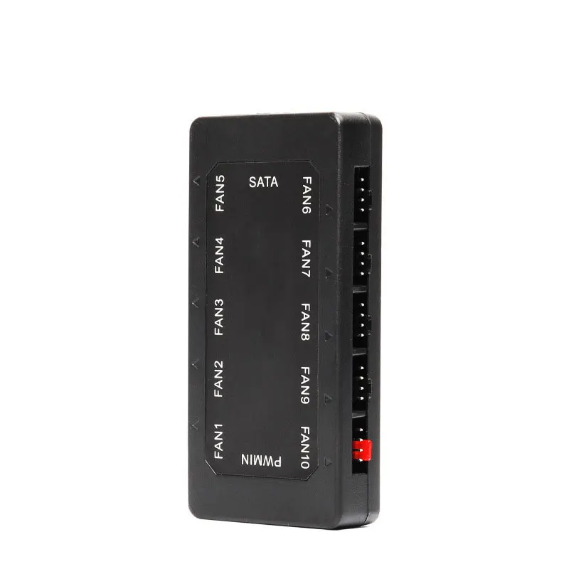 حالة الكمبيوتر 10 منافذ وحدة تحكم في سرعة المروحة محور المغناطيسي 10 اتجاهات مروحة محور 3pin/4pin مروحة موسع Sata IDE/موليكس امدادات الطاقة