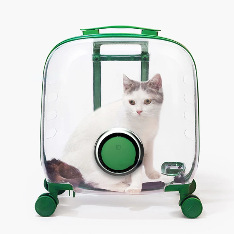 Modern Large Capacity Cat Space Capsule Transparent Pet Dog Cat Trolley Case for Travel Hiking Walking Outdoor Transport Bag