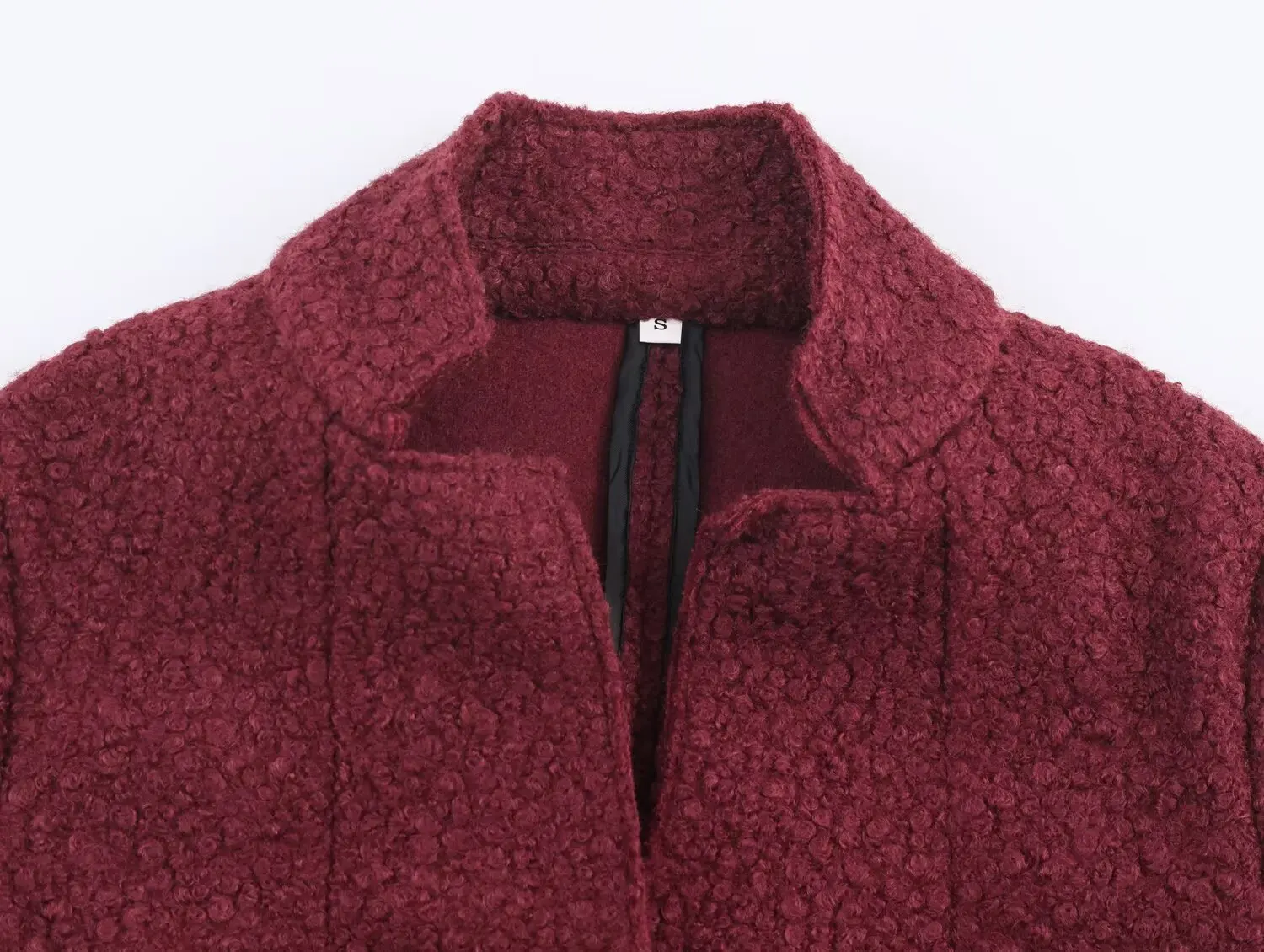 Maxdutti الفرنسية الرجعية الأزياء يحلق البدلة سترة بورجوندي اللون أنيقة واحدة الصدر قصيرة الحلل ملابس امرأة سليم صالح ل #4