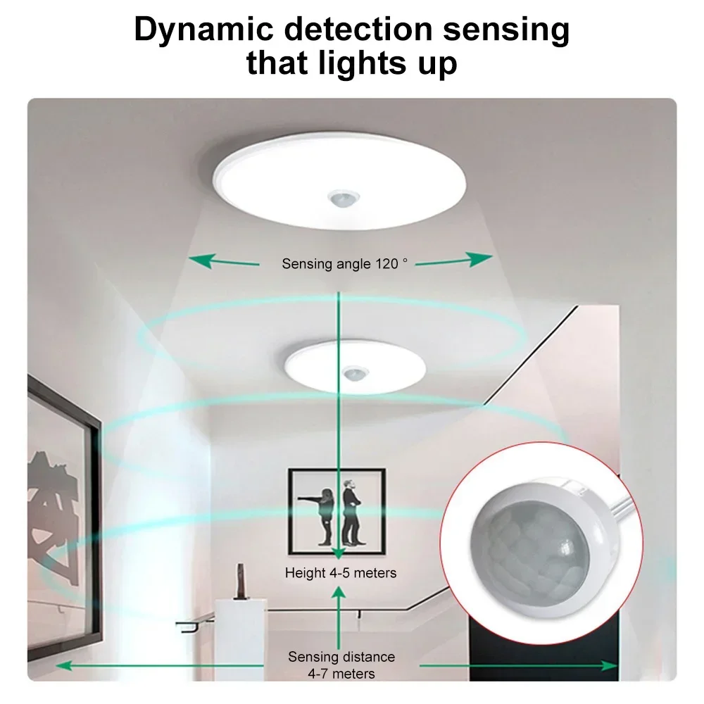 DC4-12V LED PIR Sensor Smart Switch 1MA Infrared Motion Detection Automatic Light Switch 4-7M Range for Home Security