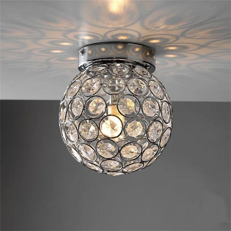 مصباح سقف غرفة النوم الكريستالي البسيط الحديث، مصباح دائري صغير للممر والدهليز البسيط #5