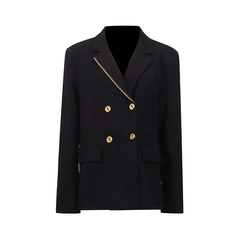 Slim Fit Long Sleeve Suit Fitted Elegant Commuter with Long Sleeve Jacket Autumn Jacket No Hood Notched Lapel Women Suit