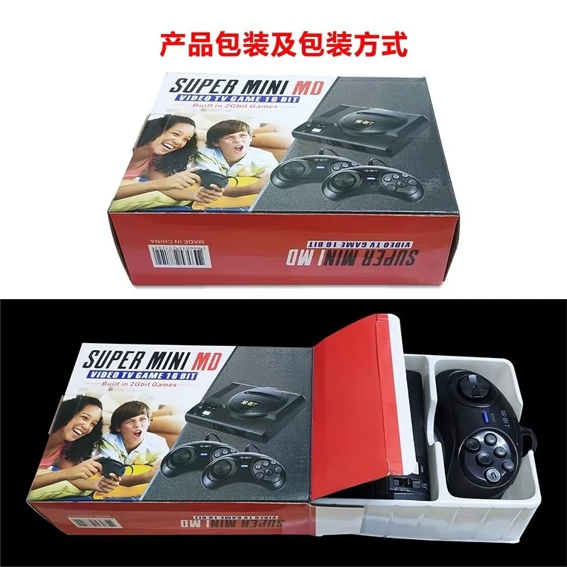 NEW Super MINI 16 bit Video Game Console Built in 208 Classic Game Home Retro Console with Wire Gamepad For MD208 Game