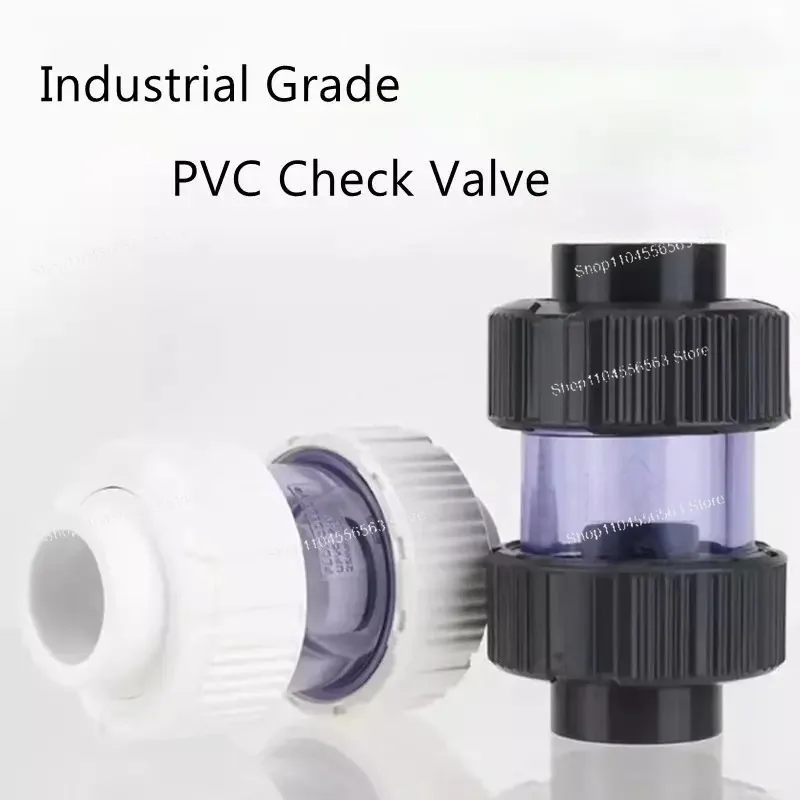 PVC Transparent Check Valve, 25mm 32mm Anti-Siphon One-Way Valve for Fish Tank, Aquarium, Pond & Hydroponics, DIY PVC Fittings