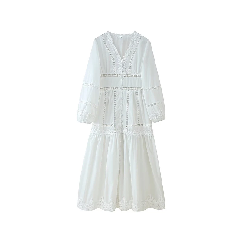 

Свободные длинные све, ажурные V-Ne, кружевная отделка Dr Faionable Individuali, новинка лета 2022, полиэфирное волокно, высокая ва...