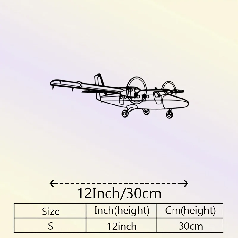 CIFbuy Iron Wall Decor Biplane Otter Metal Silhouette Black Aviation Art Hanging Sculpture Pilot Gift Home Interior Decoration