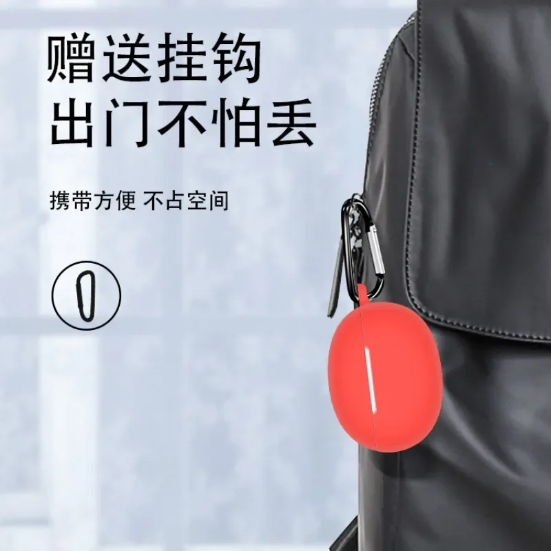 1 buah cocok untuk OPPO X2 penutup Earphone Enco X2 penutup lengan pelindung casing lembut silikon tas pengisi daya dengan aksesori kait