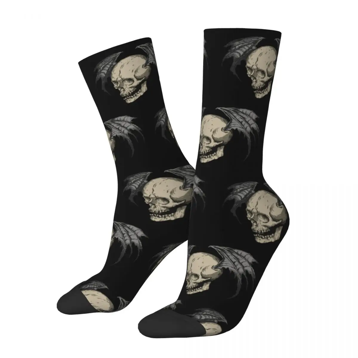 

Crazy Women's Socks Retro Avenged Sevenfold Merch Warm Skeleton Deathbat Sport Dress Socks All Seasons