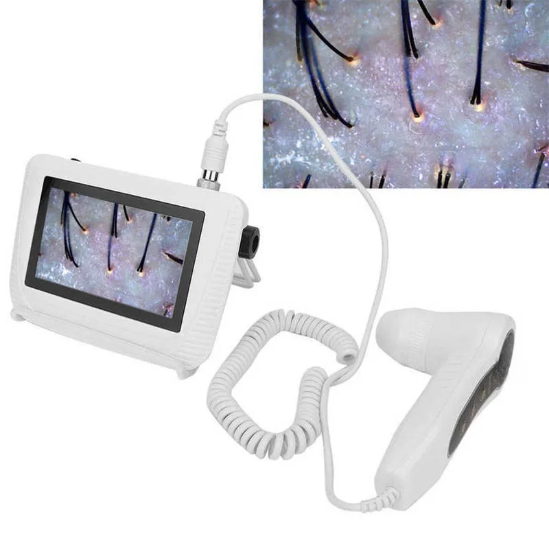 5 inch rechargeable portable scalp hair follicle detector 200 times high definition  crystal hair quality detection instrument