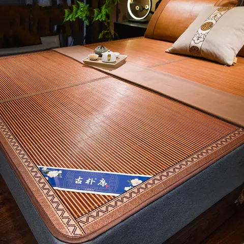 천연 탄화 대나무 매트, 시원한 매트리스, 알몸 수면 빨대 매트, 아이스 실크 매트, 이중 용도 가정용 매트, 여름