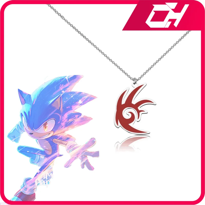 

Hedgehog Sonics Cartoon Anime Game Shadow Necklace Figure Symbol Pendants Chains Accessories Collection Birthday Gifts for Kids
