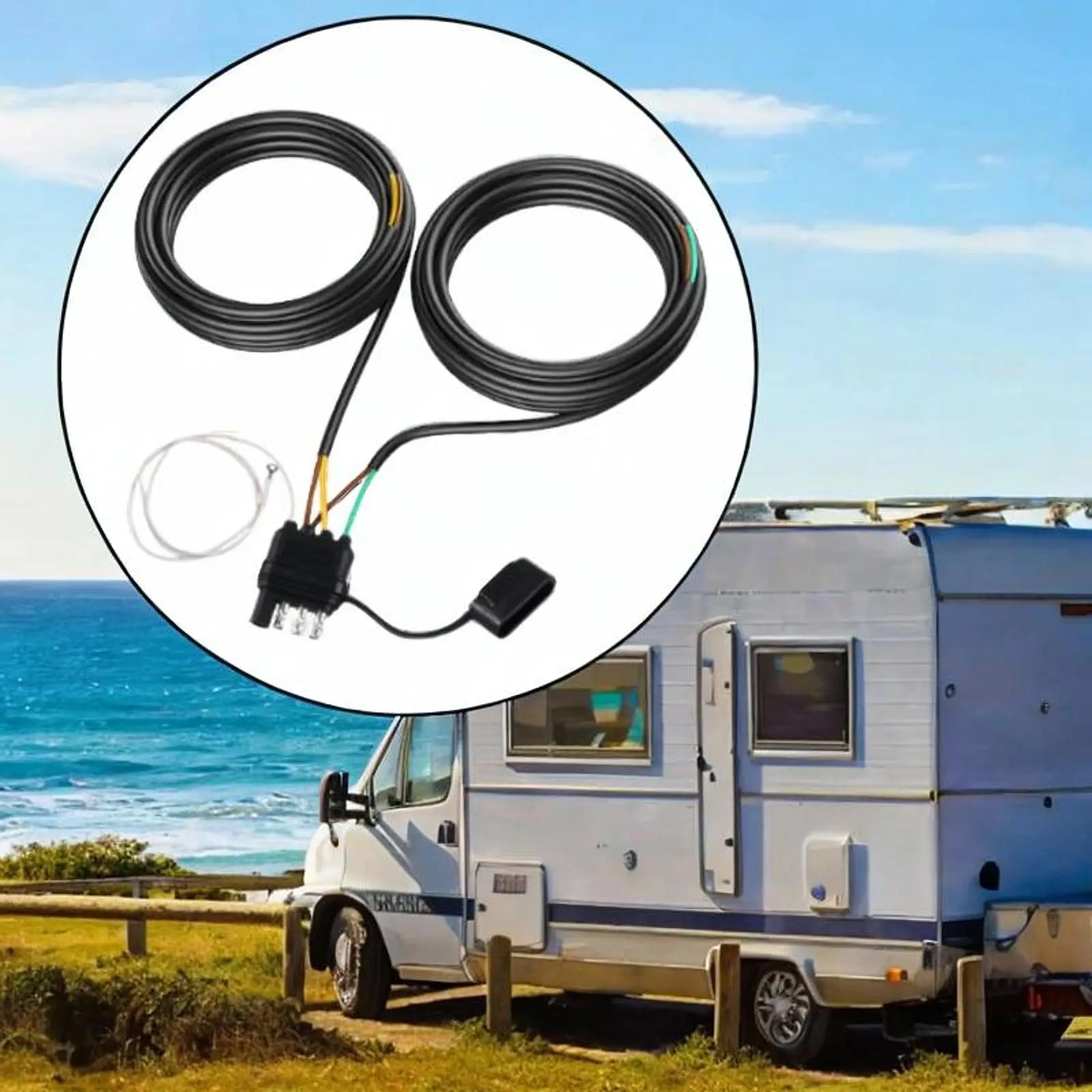 

4-контактный 5-проводной жгут проводов для прицепа, комплект освещения для прицепа длиной 26 футов, запчасти