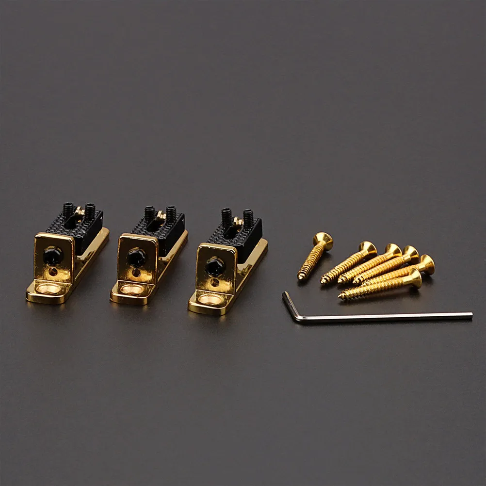 3Pcs Guitar Bridge Set Sleek Stylish Durable Metal Electric Guitar Accessories Prevent String Breakage Improve Tone Sustain