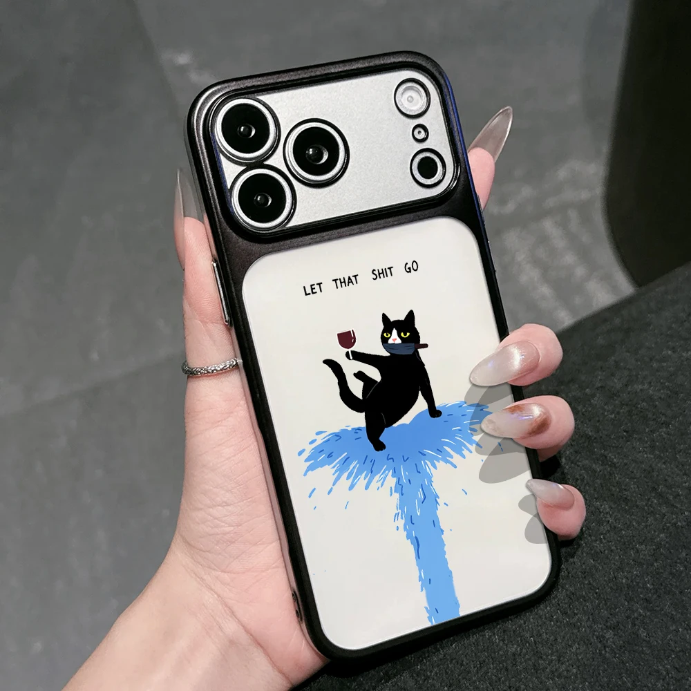 Lustige Schwarze Katze INS Niedliche Hülle für iPhone 13 15 Pro Max Hüllen iPhone 17 12 ProMax 11 14 16 17 Plus 17 Air Mattierte Beschichtung Hülle – Detail 9