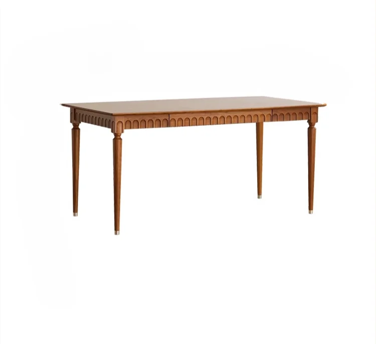 

French Style Antique Cherrywood Retro Dining Table Desk Desk Home Log Style home accessories