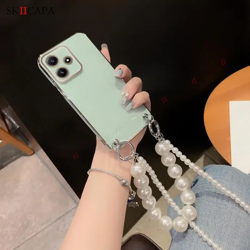 حافظة لهاتف لا شيء 3 سلسلة لؤلؤية كروس بودي حبل مطلي لامع حافظات ناعمة غطاء لهاتف لا شيء 3A Pro 2A CMF Phone2