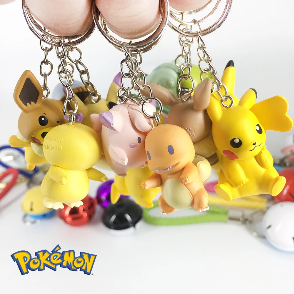 Pokemon Keychain Pikachu Action Figure Pokemon Elf Series Children Toy Christmas Gifts DIY Keychain